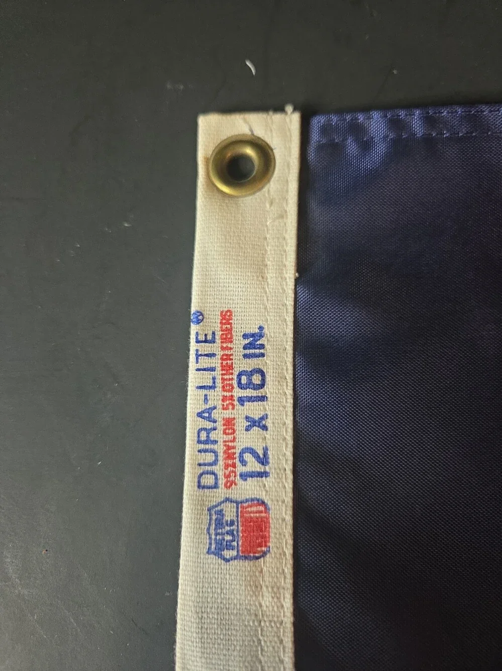 Vintage Dettra Flag Co Dura-Lite Nylon Yacht Club Officer Boat Flag 12x18 Navy